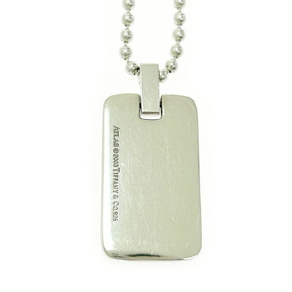 Tiffany Handbags - TIFFANY Co Silver Atlas Plate Ball Chain Necklace
